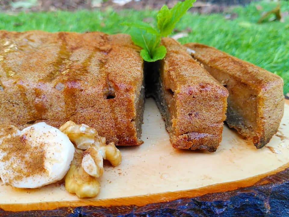 Bolo de banana e aveia