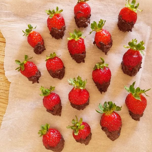 Morangos com chocolate