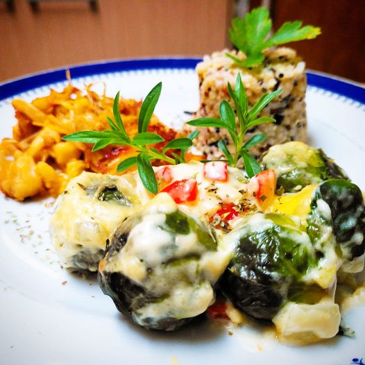 Couves de Bruxelas gratinadas no Forno