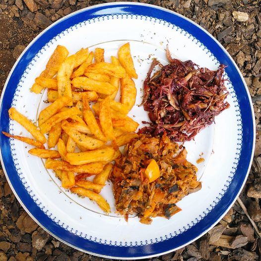 Flor de Bananeira com batata frita