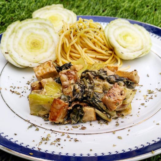 Couve Pak-choi com tofu